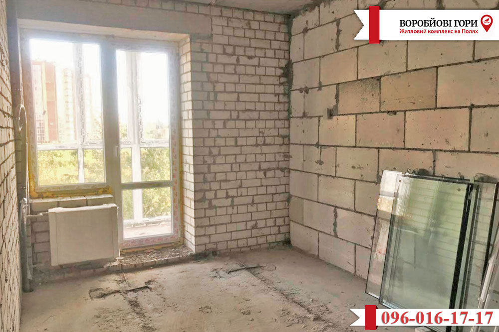 фото квартири зсередини у ході будівництва "Воробйові гори на Полях"